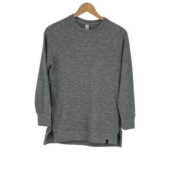 Anthropologie Varley Side Zip Pullover Gray Sweatshirt Size XS Athleisure‎ Yoga - Picture 1 of 7